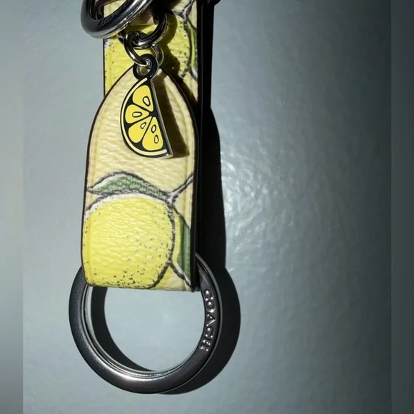 Coach Trigger Snap Bag Charm With Lemon Print - Picture 4 of 6